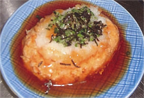 [写真]豆腐ハンバーグのおろしかけ(ミキサー食)
